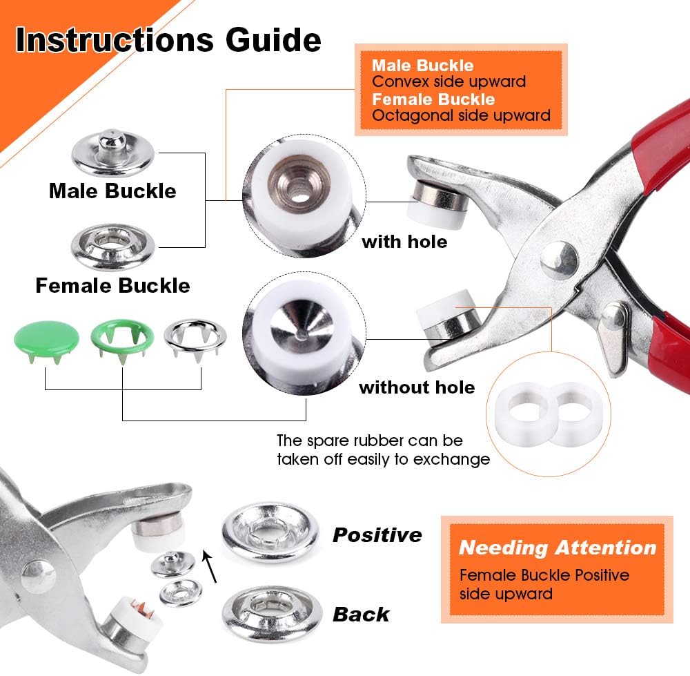 50/100 Metal Prong Snap Button - Snap Fastener Set review and price